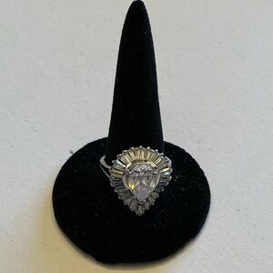 Vintage Elizabeth Taylor Midnight Romance Sterling Silver Cubic Zirconia ring